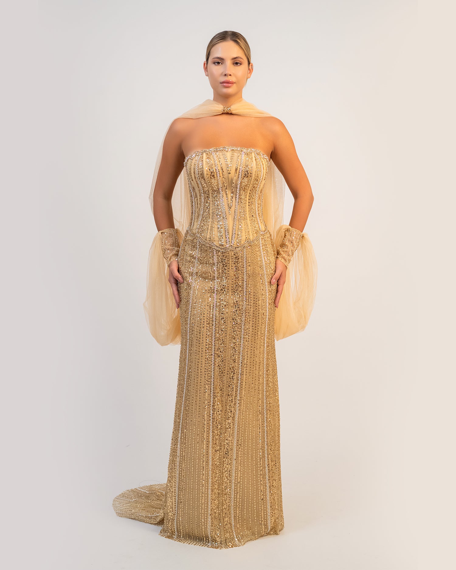 sara dress gold Look 4 Bandage gown